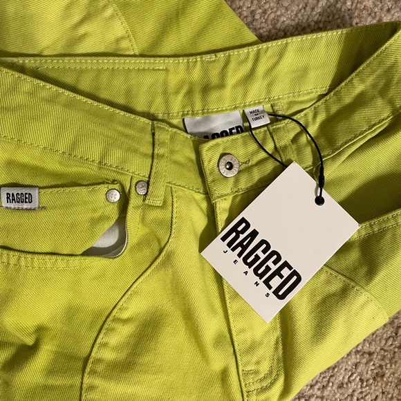 Ragged Neon Lime Jeans - Picture 4 of 5